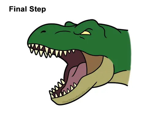 how to draw simple t rex face