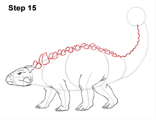 Draw Ankylosaurus Dinosaur 15