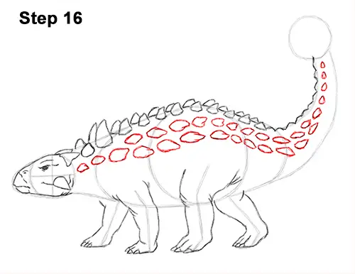 Draw Ankylosaurus Dinosaur 16
