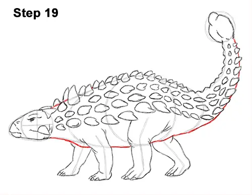 Draw Ankylosaurus Dinosaur 19