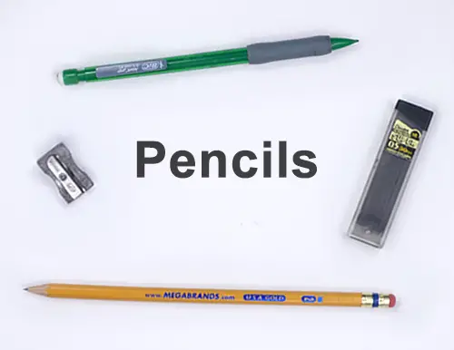 Art Drawing Materials Supplies List Pencils