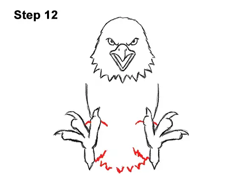 How to Draw Angry Cartoon Bald Eagle Flying Wings Talons 12