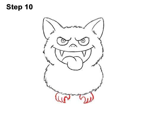 How to Draw Angry Funny Cute Halloween Cartoon Bat 10