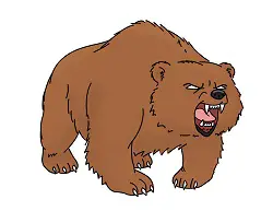 How to Draw a Tough Brown Cartoon Grizzly Bear