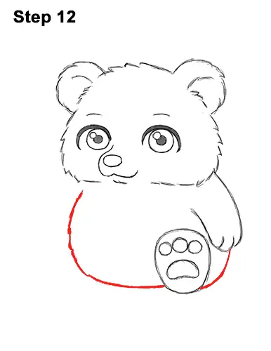 How to Draw a Cute Little Mini Chibi Cartoon Brown Bear Cub 12