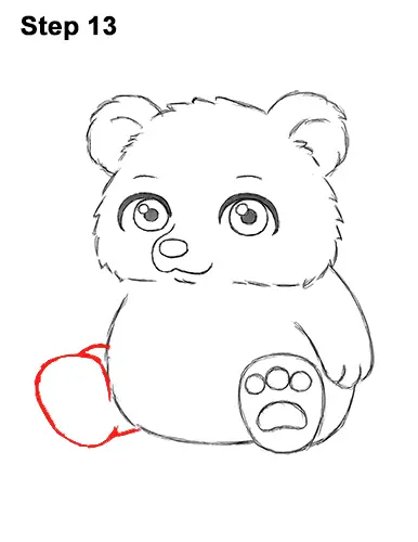 How to Draw a Cute Little Mini Chibi Cartoon Brown Bear Cub 13