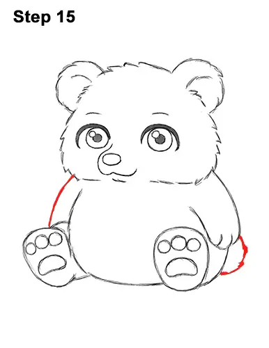 How to Draw a Cute Little Mini Chibi Cartoon Brown Bear Cub 15