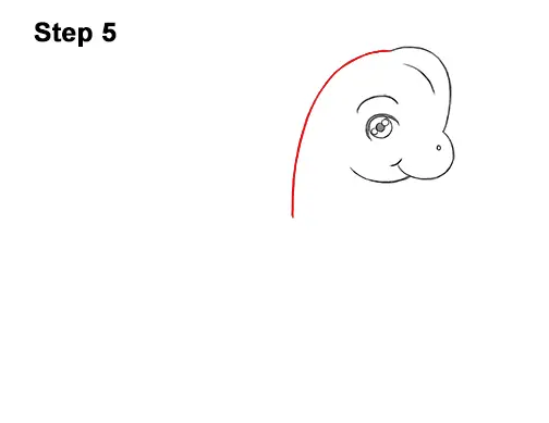 How to Draw a Cute Cartoon Brachiosaurus Dinosaur Chibi Kawaii 5