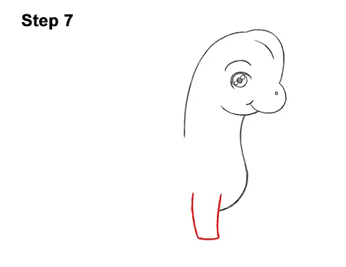 How to Draw a Cute Cartoon Brachiosaurus Dinosaur Chibi Kawaii 7