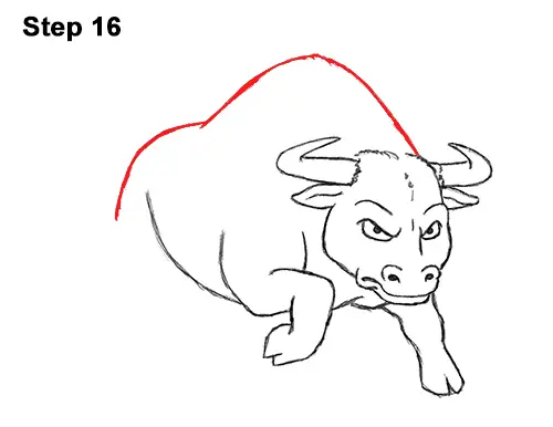 Draw Angry Mean Big Charging Cartoon Bull 16