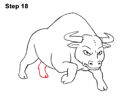 Draw Angry Mean Big Charging Cartoon Bull 18