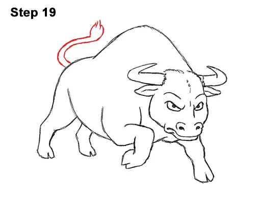 Draw Angry Mean Big Charging Cartoon Bull 19