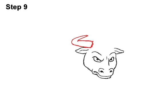 Draw Angry Mean Big Charging Cartoon Bull 9
