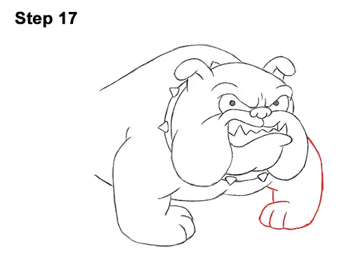 Draw Cartoon Bulldog Tough Mean Dog 17
