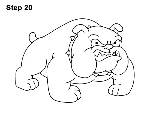 Draw Cartoon Bulldog Tough Mean Dog 20
