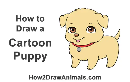 How to Draw a Cartoon Dog Puppy Retriever