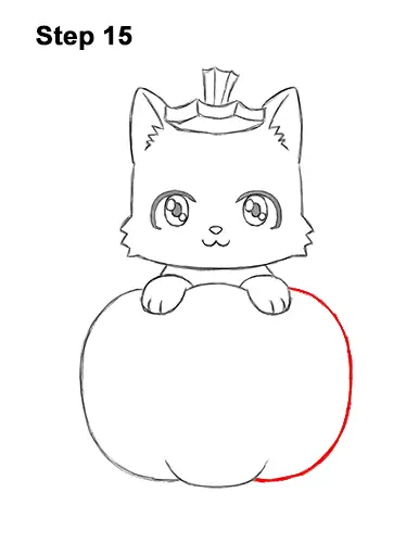 How to Draw Cute Cartoon Black Cat Kitten Halloween Chibi Kawaii 15