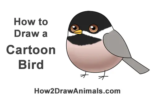 How to Draw a Cute Cartoon Chibi Little Mini Chickadee Bird