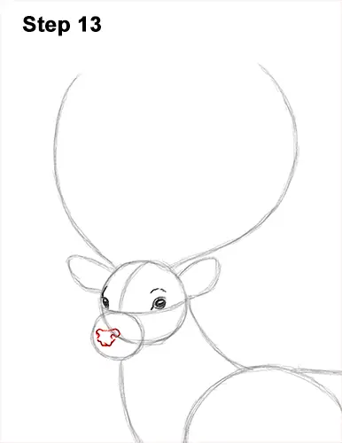 How to Draw a Red Deer Buck Stag Antlers 13