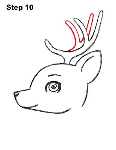 How to Draw Cute Cartoon Deer Antlers 10