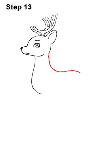 How to Draw Cute Cartoon Deer Antlers 13