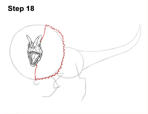 Draw Dinosaur Dilophosaurus 18