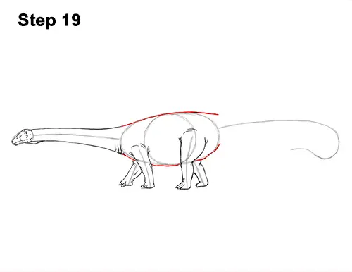 How to Draw Dinosaur Diplodocus Sauropod 19