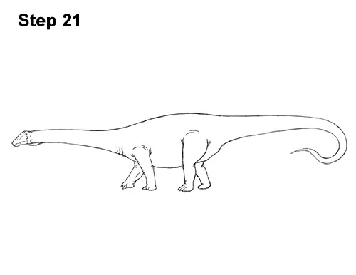 How to Draw Dinosaur Diplodocus Sauropod 21