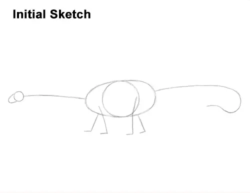 How to Draw Dinosaur Diplodocus Sauropod Guide Lines
