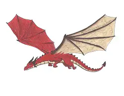 How to Draw a Flying Red Fire Dragon Wings