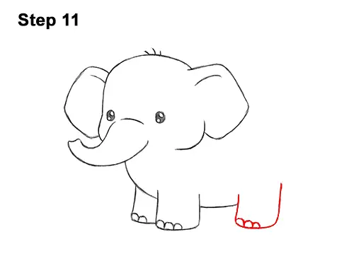How to Draw Cute Cartoon Elephant Chibi 11
