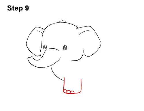 How to Draw Cute Cartoon Elephant Chibi 9
