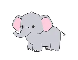 How to draw a cartoon Elephant