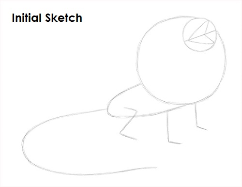 Draw Frilled Neck Lizard Sketch