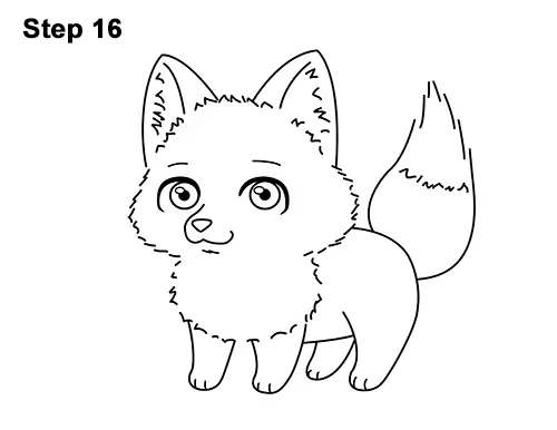 Draw Cute Cartoon Red Fox Chibi Little Mini 16
