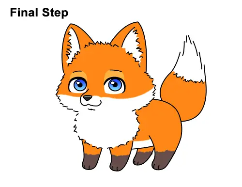 Draw Cute Cartoon Red Fox Chibi Little Mini