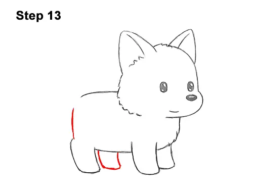 How to Draw Cute Cartoon German Shepherd Puppy Dog 13