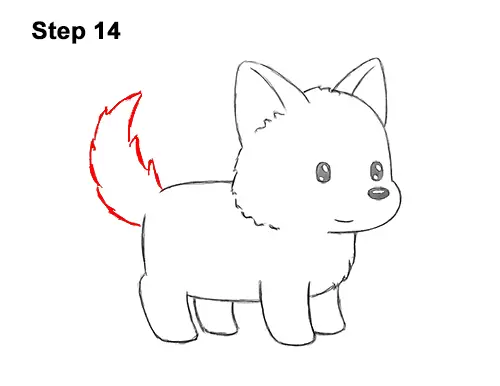 How to Draw Cute Cartoon German Shepherd Puppy Dog 14