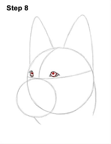 How to Draw a German Shepherd Dog Head Portrait 8
