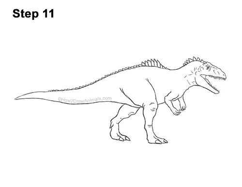 How to Draw a Giganotosaurus Dinosaur from Jurassic World Dominion 11