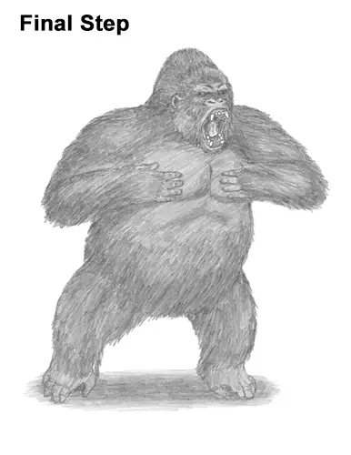 How to Draw a Gorilla (Agressive Stance)