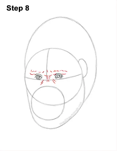 How to Draw a Gorilla Head Face Portrait 8