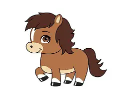 How to draw a cartoon Chibi Horse Pony