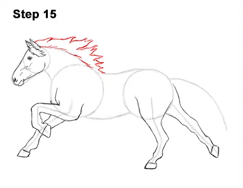 Draw Running Horse 15