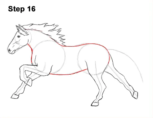 Draw Running Horse 16