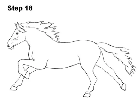 Draw Running Horse 18