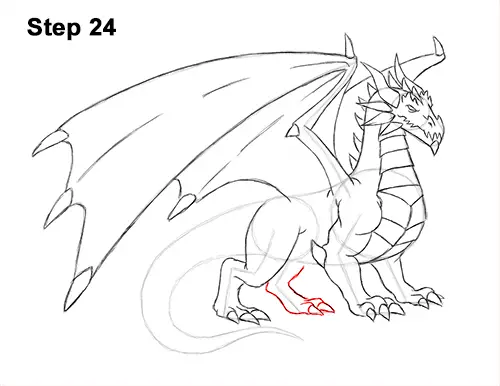 How to Draw a Cold Winter Ice Dragon 24