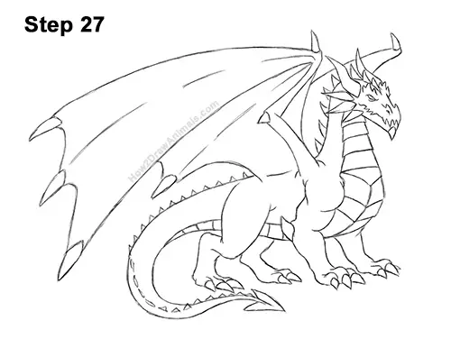 How to Draw a Cold Winter Ice Dragon 27