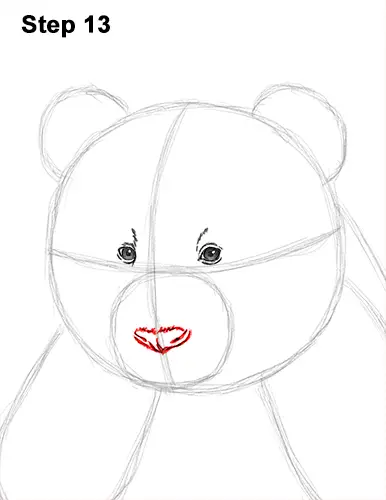 How to Draw Cute Giant Panda Bear Sitting 13