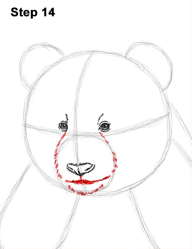 How to Draw Cute Giant Panda Bear Sitting 14
